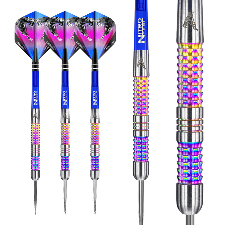 Peter Wright Rainbow Mamba 90% Tungsten Steel Tip Darts by Red Dragon