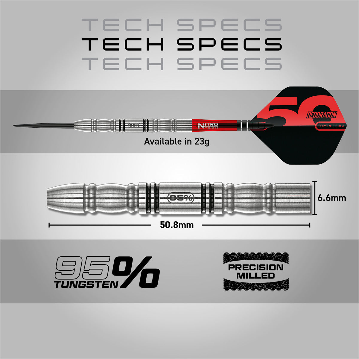 Red Dragon Penetrator 4 95% Tungsten Steel Tip Darts – Double Top