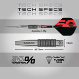 Red Dragon Element 6C 90% Tungsten Steel Tip Darts