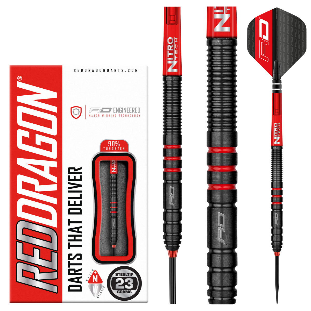 Milano RS 90% Tungsten Steel Tip Darts by Red Dragon – Double Top