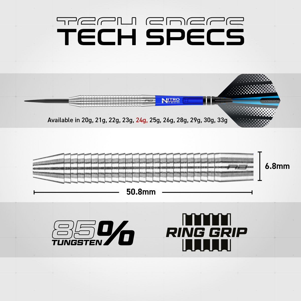 Razor Edge 85% Tungsten Steel Tip Darts by Red Dragon