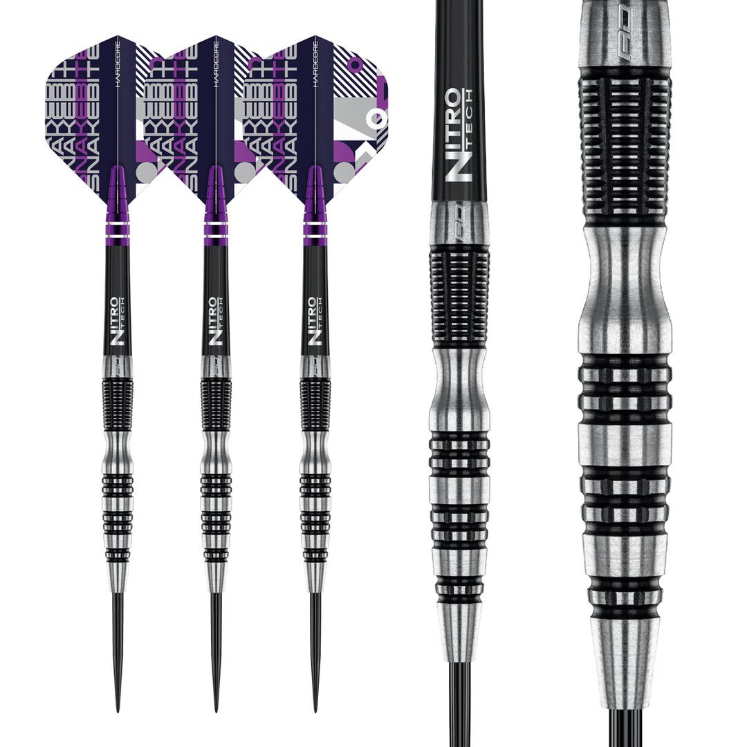 Peter Wright Snakebite Black Racer 90% Tungsten Steel Tip Darts by Red Dragon