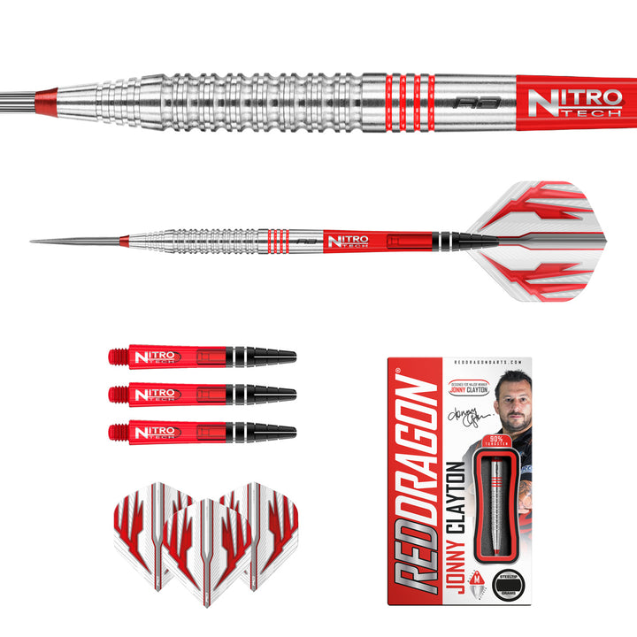 Jonny Clayton Originals 90% Tungsten Steel Tip Darts by Red Dragon