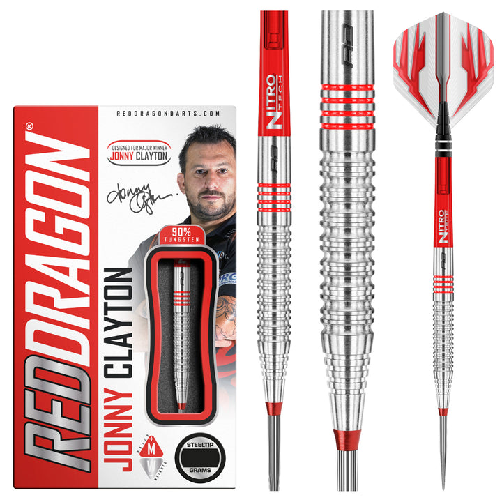 Jonny Clayton Originals 90% Tungsten Steel Tip Darts by Red Dragon