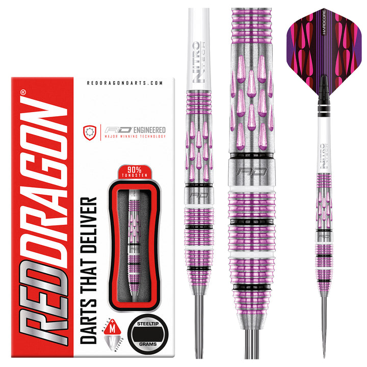 Artura Shocking Pink 90% Tungsten Steel Tip Darts by Red Dragon