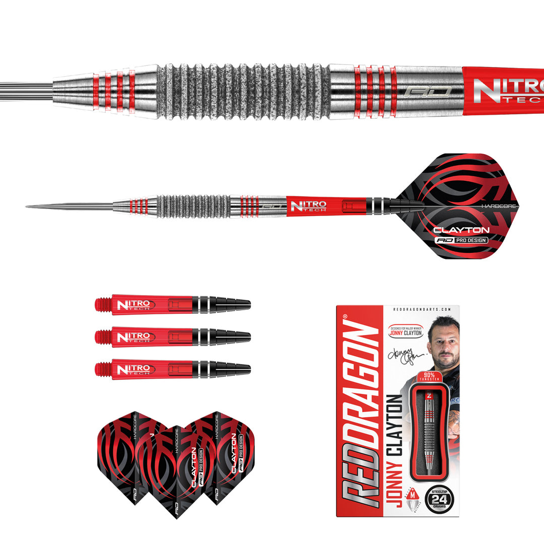 Jonny Clayton Element 90% Tungsten Steel Tip Darts by Red Dragon