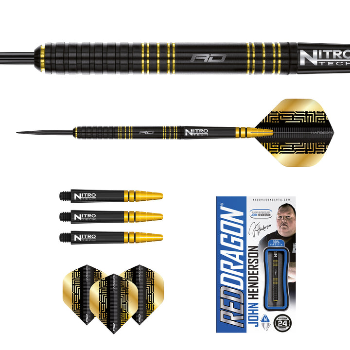 John Henderson SE 90% Tungsten Steel Tip Darts by Red Dragon