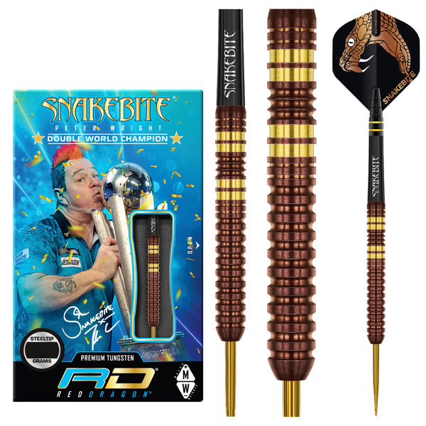 【新品未使用】ハード　Peter Wright Copper Fusion Peter Wright Copper Fusion 90% Tungsten Steel Tip Darts by Red