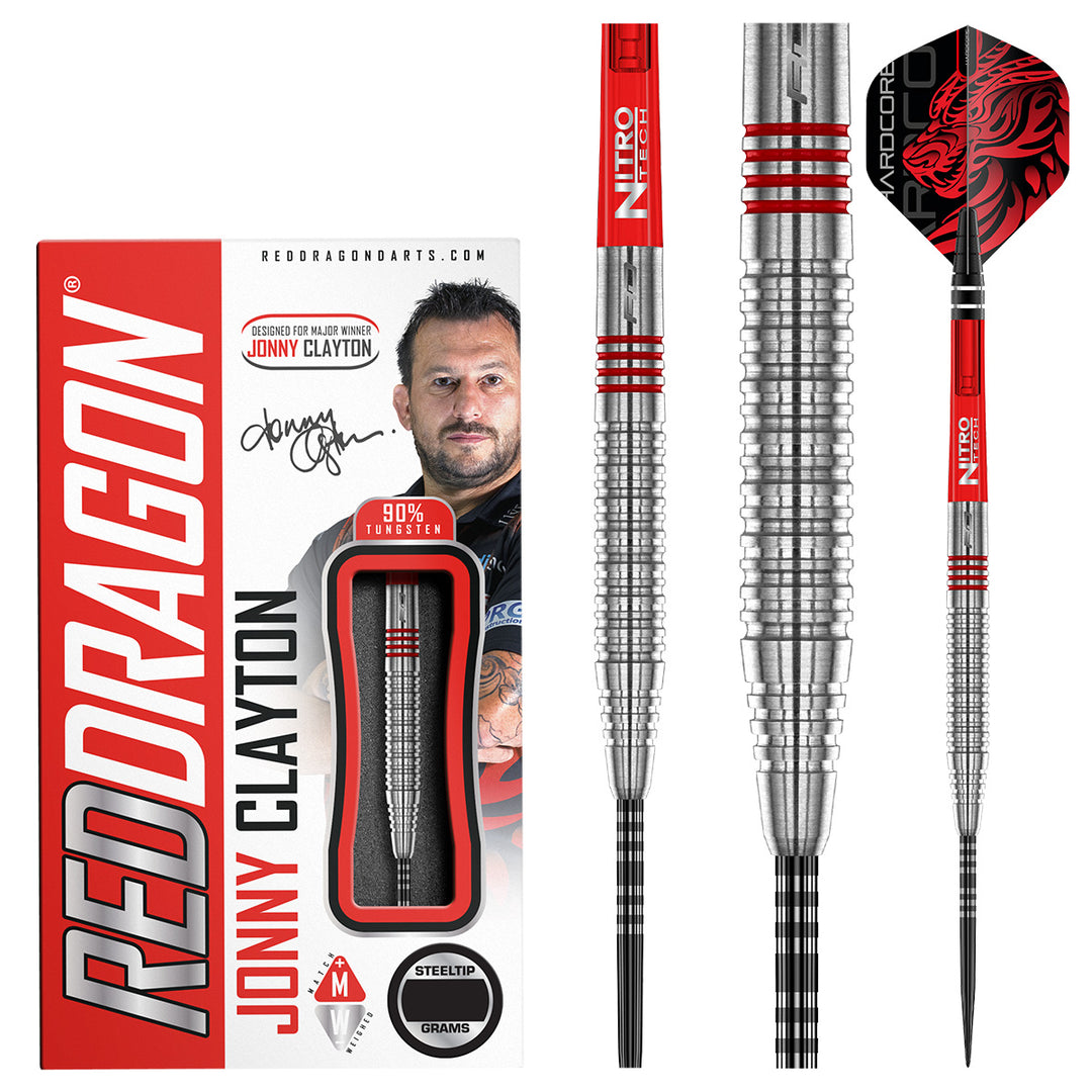 Jonny Clayton Original 2.0 90% Tungsten Steel Tip Darts by Red Dragon