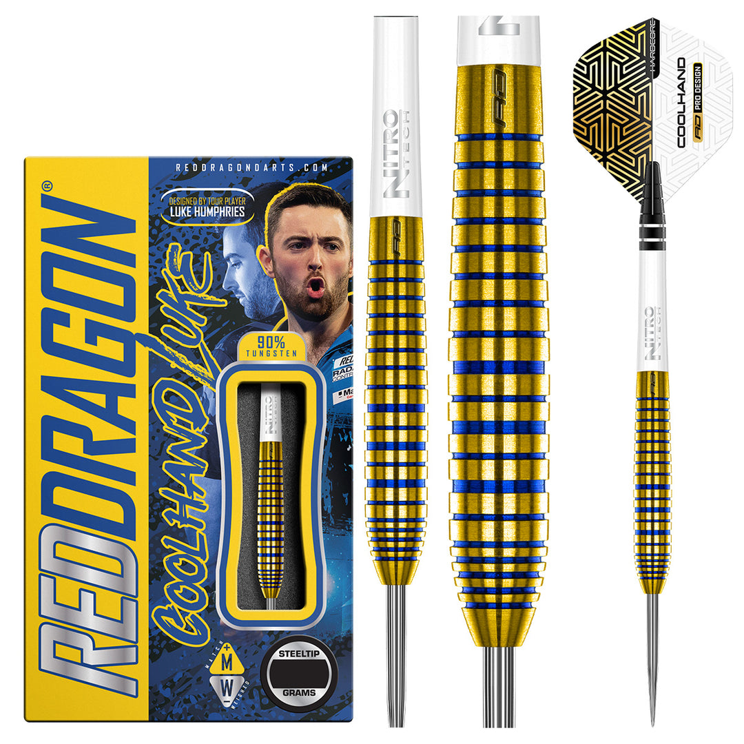 Luke Humphries TX3 Gold SE 90% Tungsten Steel Tip Darts by Red Dragon