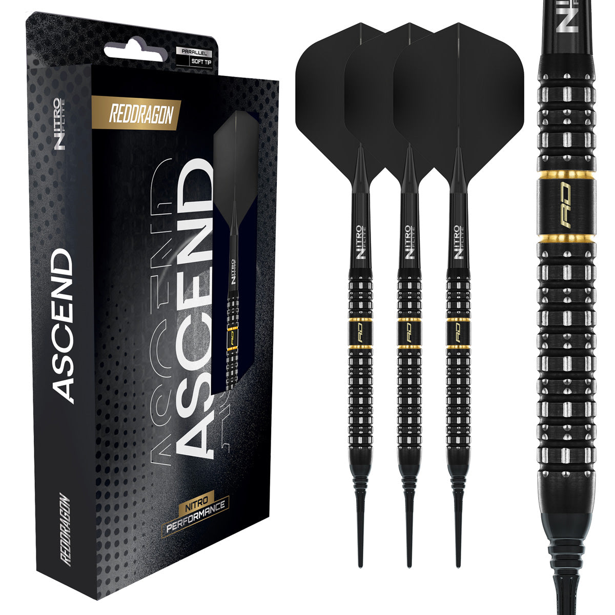 Red Dragon Ascend Parallel 90% Tungsten Soft Tip Darts