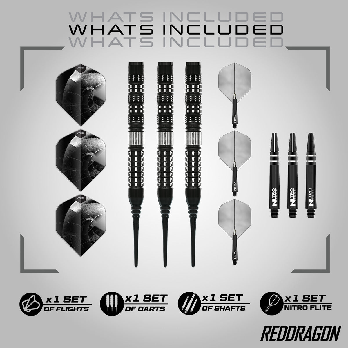 Red Dragon Recon Parallel 90% Tungsten Soft Tip Darts