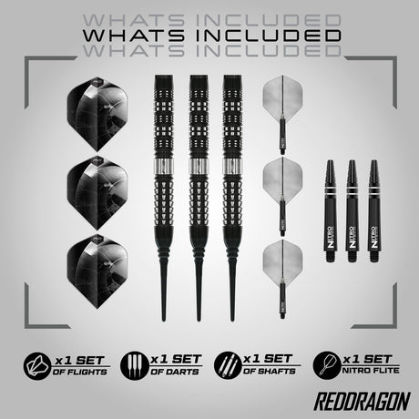 Red Dragon Recon Parallel 90% Tungsten Soft Tip Darts