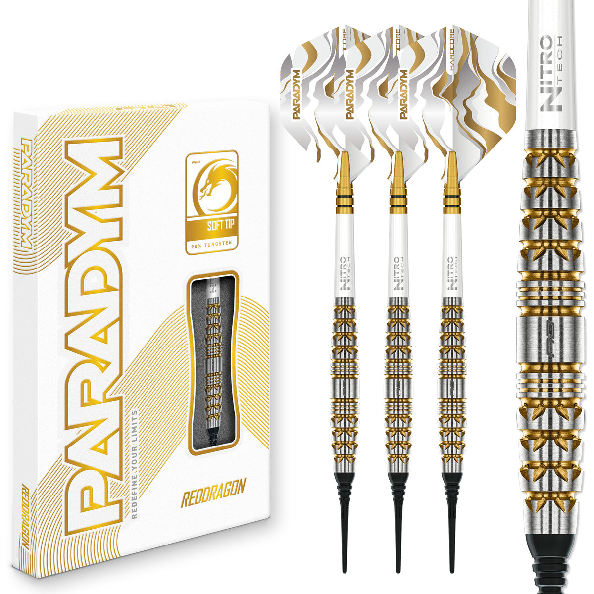 Red Dragon Paradym Gold Torpedo 90% Tungsten Soft Tip Darts