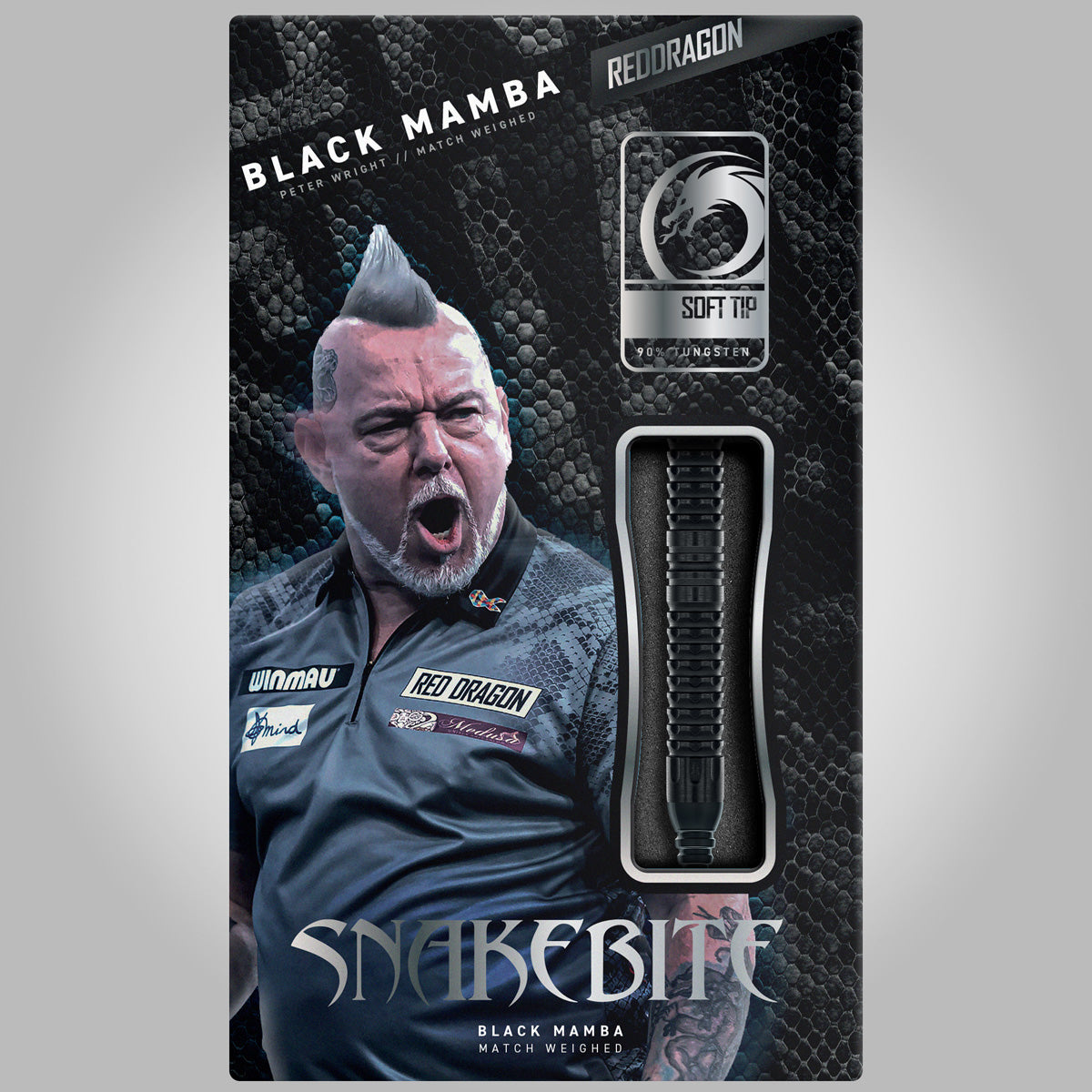 Red Dragon Peter Wright Back Mamba 90% Tungsten Soft Tip Darts
