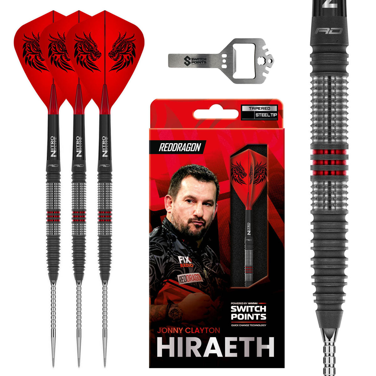 Red Dragon Jonny Clayton Hiraeth Switch Point 90% Tungsten Steel