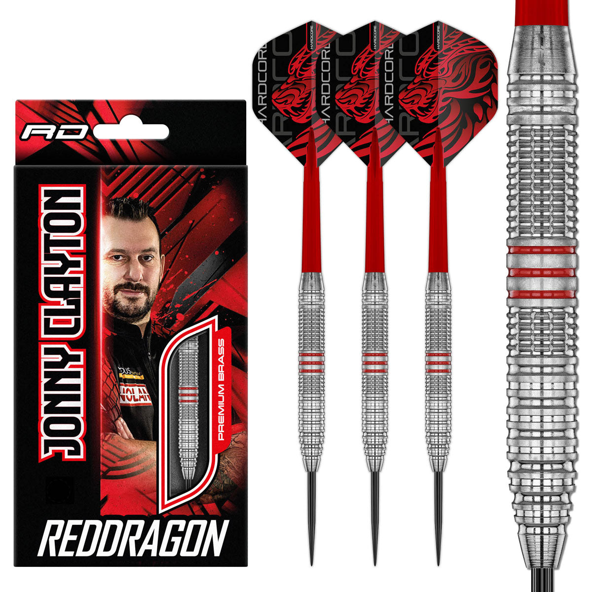 Red Dragon Jonny Clayton Brass Steel Tip Darts