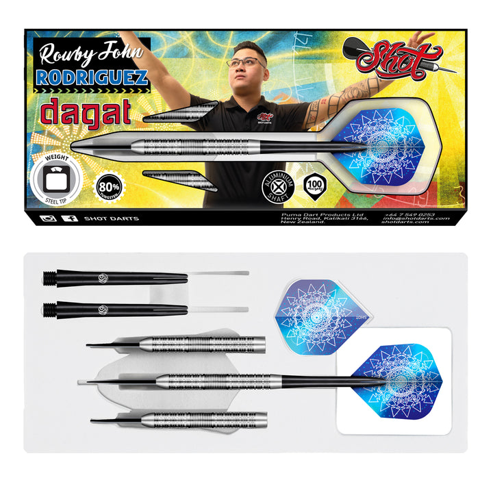 Rowby John Rodriguez Dagat 80% Tungsten Steel Tip Darts by Shot