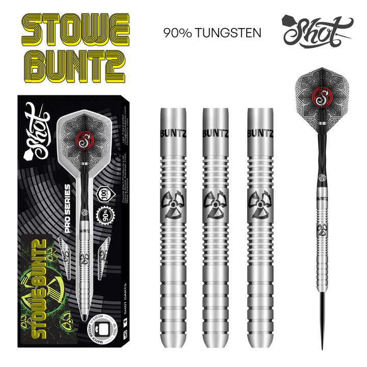 Pro Series Stowe Buntz 90% Tungsten Steel Tip Darts by Shot