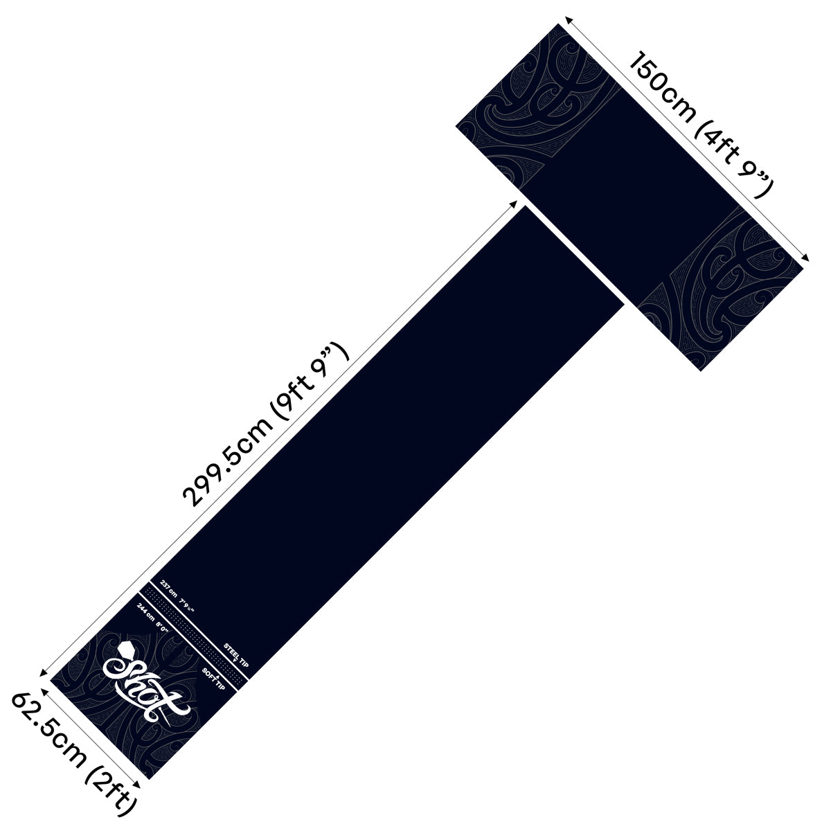 T-Shape Rubber Dart Mat by Shot