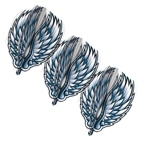Three matching wing dart flight. birds of prey eagle wings by shot
