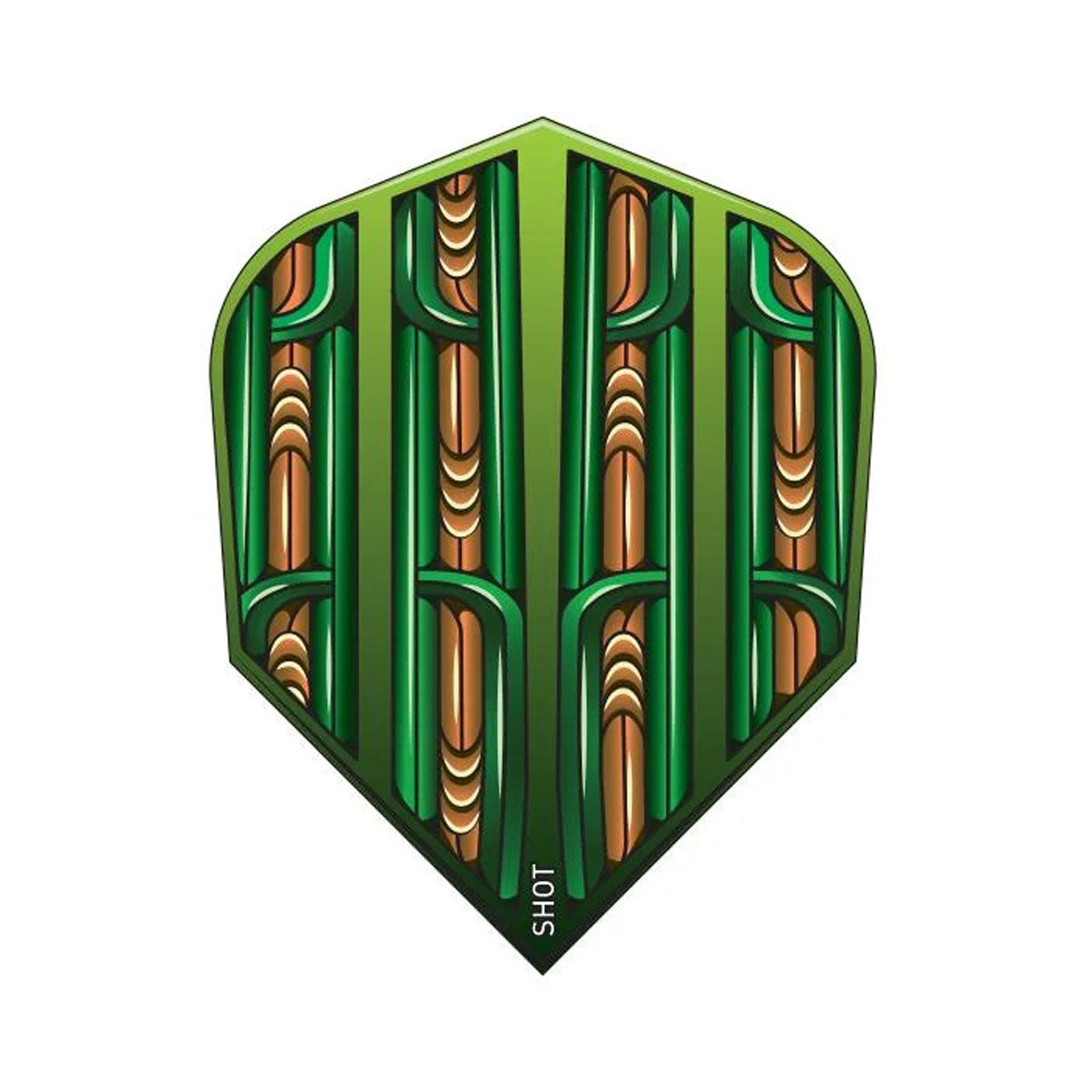 Warrior Rutene Green No6 Dart Flights by Shot