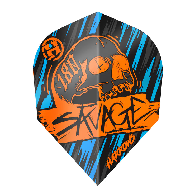 Harrows Savage Blue/Orange Dart Flight#colour_orange-blue
