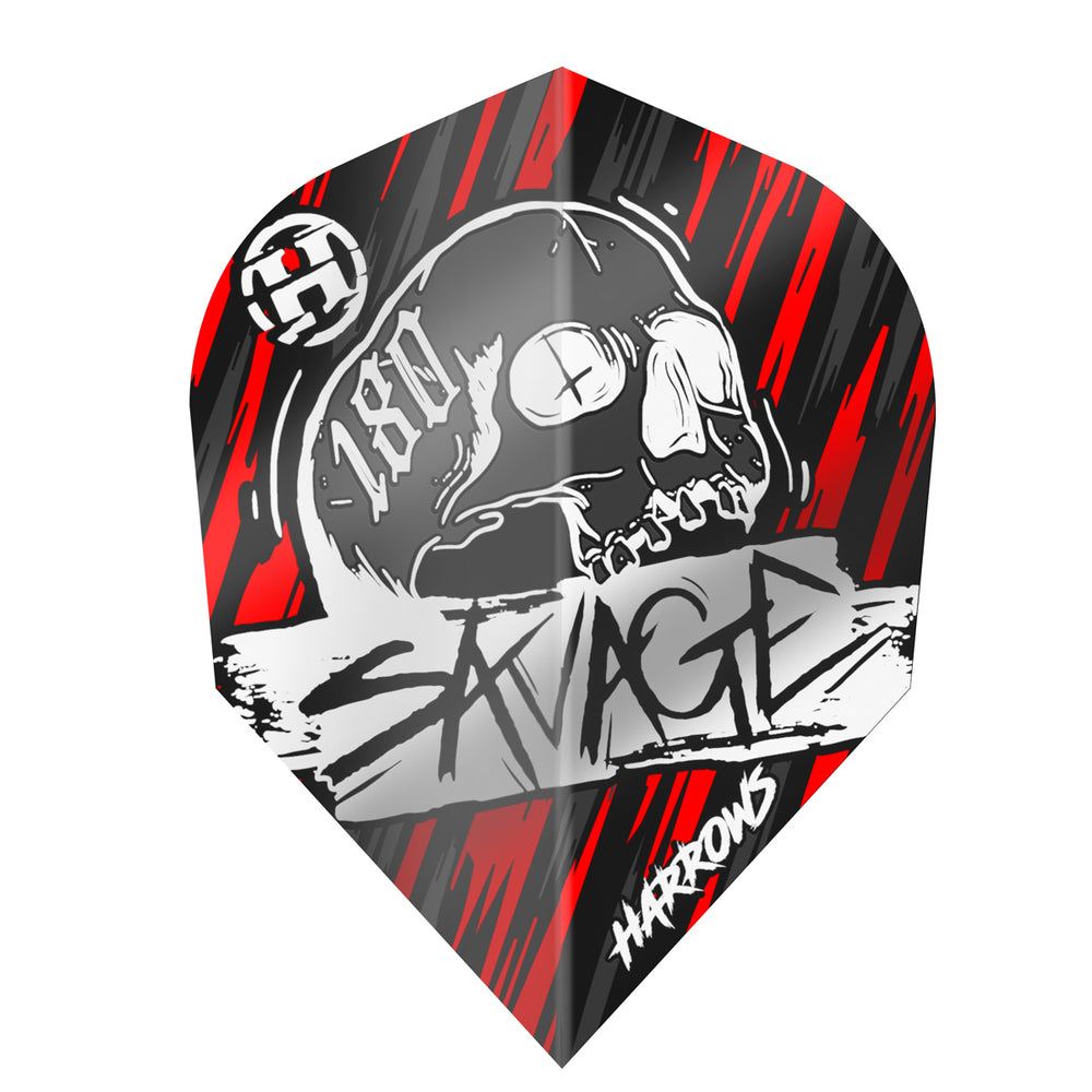Harrows Savage Red/Silver Dart Flight#colour_red-silver