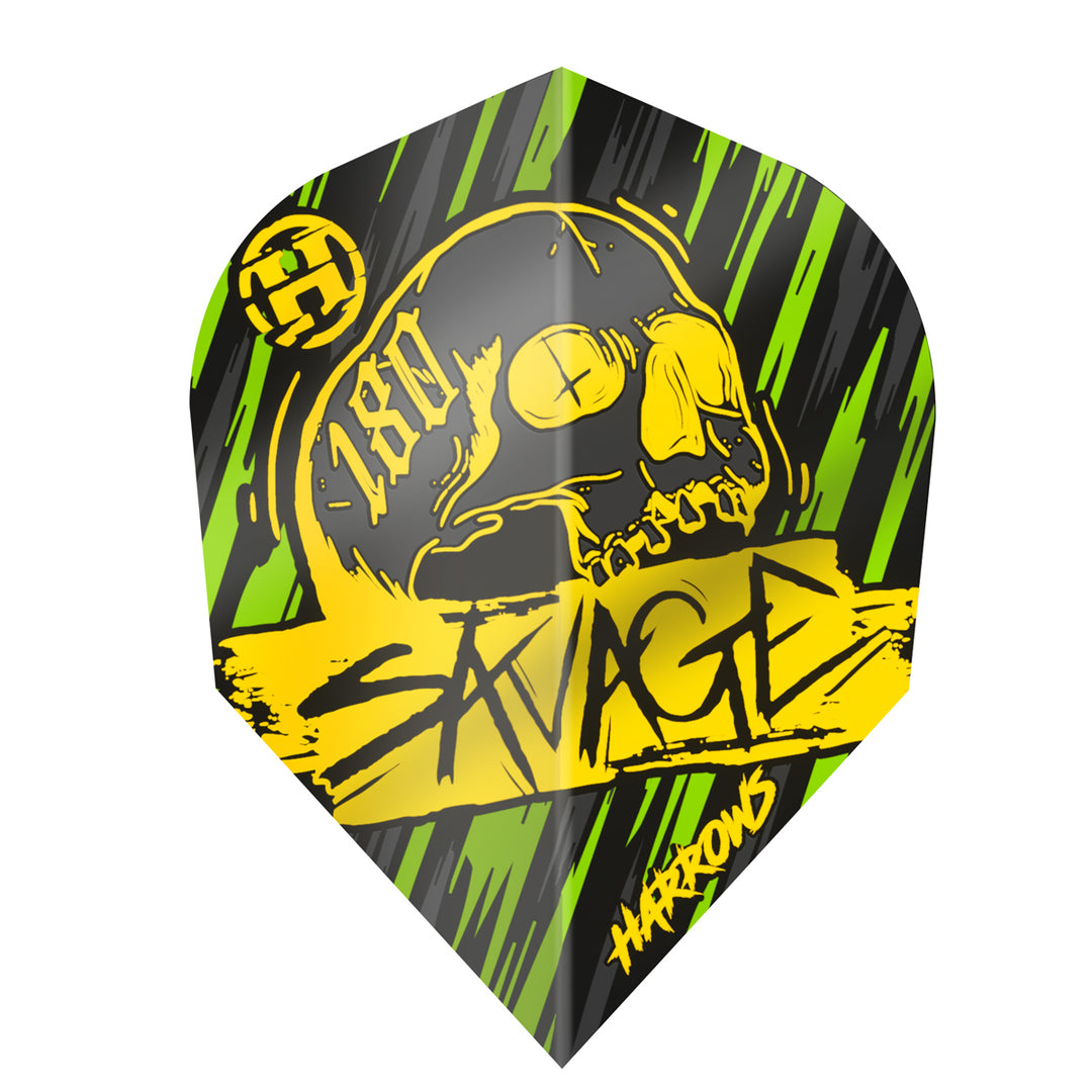 Harrows Savage Yellow/Green Dart Flight#colour_yellow-green