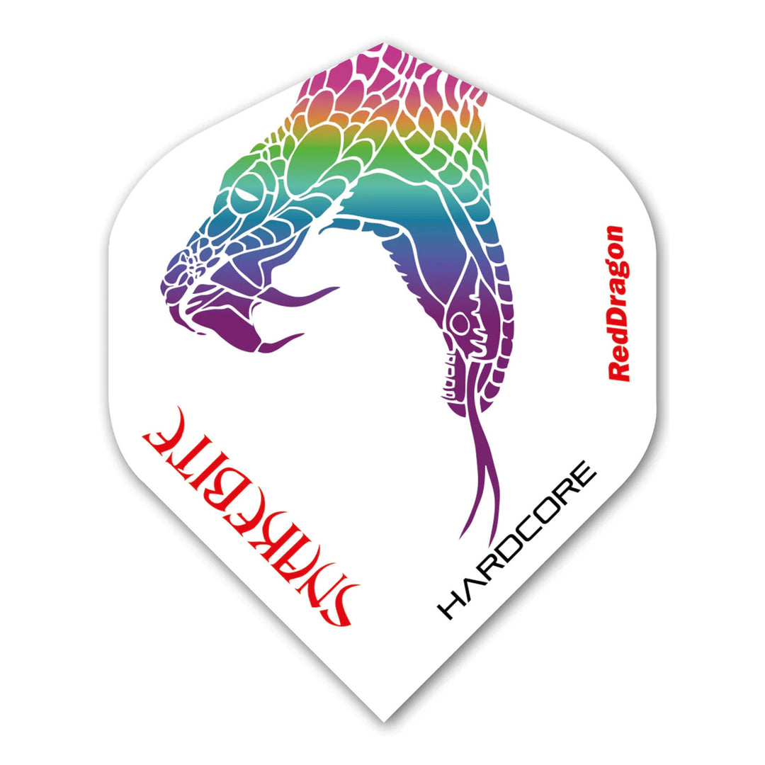 Hardcore Snakebite White Standard Dart Flights by Red Dragon