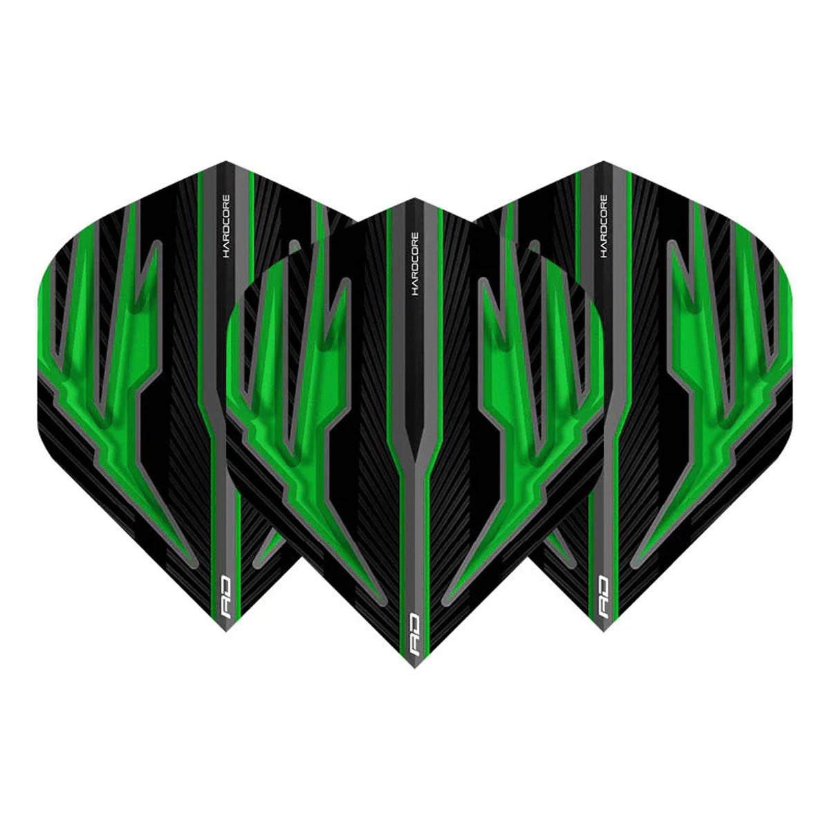 Hardcore Radical Black & Green Standard Dart Flights by Red Dragon
