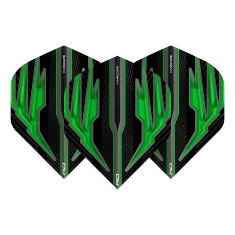 Hardcore Radical Black & Green Standard Dart Flights by Red Dragon