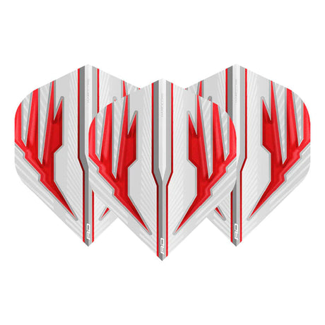 Hardcore Radical White & Red Standard Dart Flights by Red Dragon