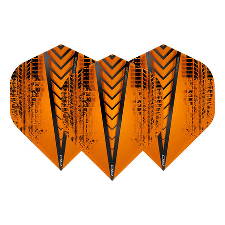 Hardcore Radical Orange Standard Dart Flights by Red Dragon