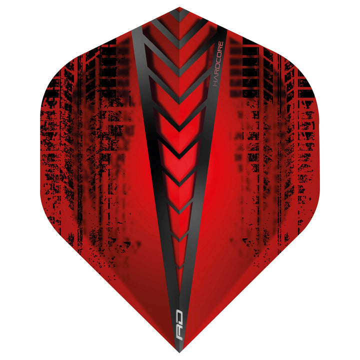 Hardcore Radical Red Standard Dart Flights by Red Dragon