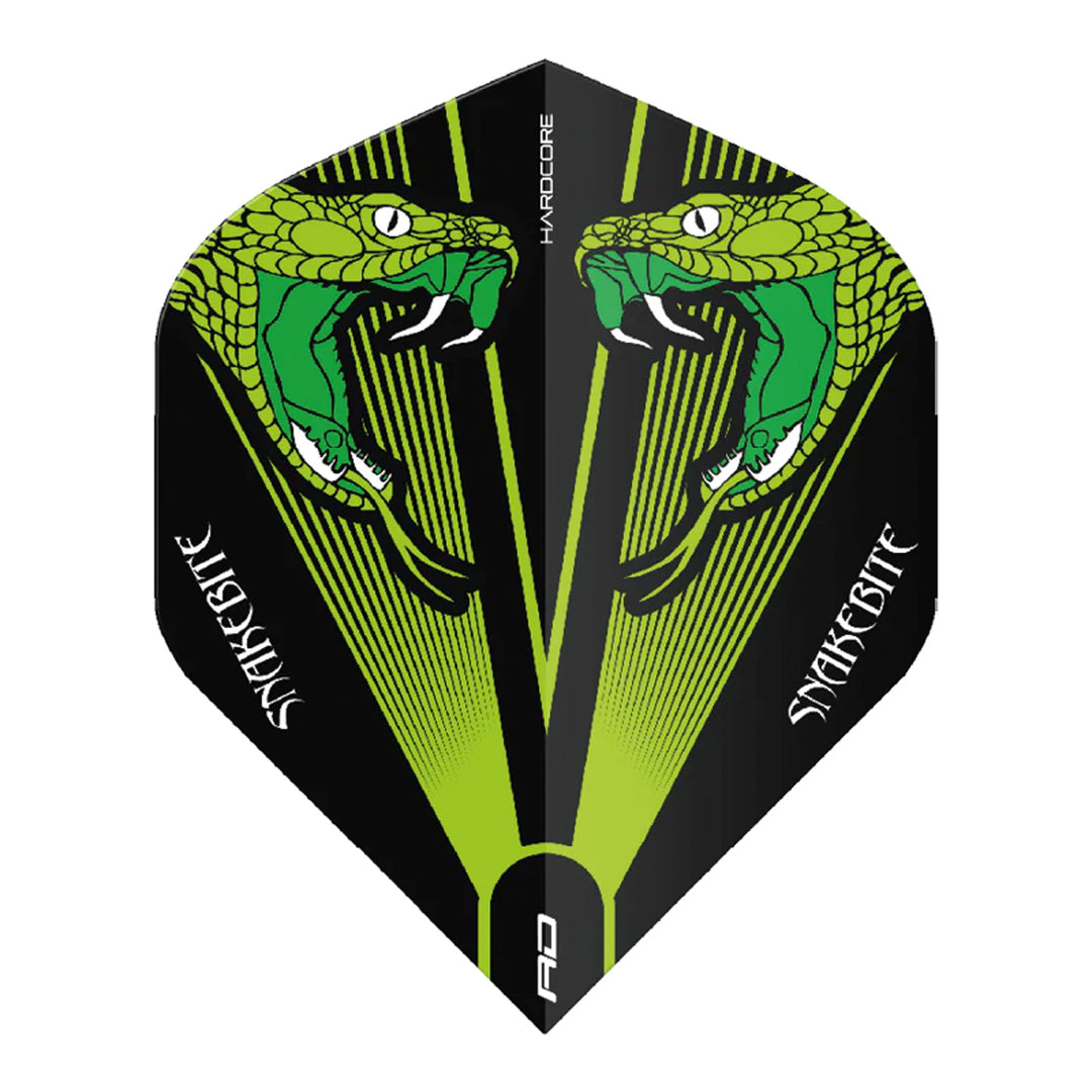 Hardcore Snakebite Green Transparent Standard Dart Flights by Red Dragon