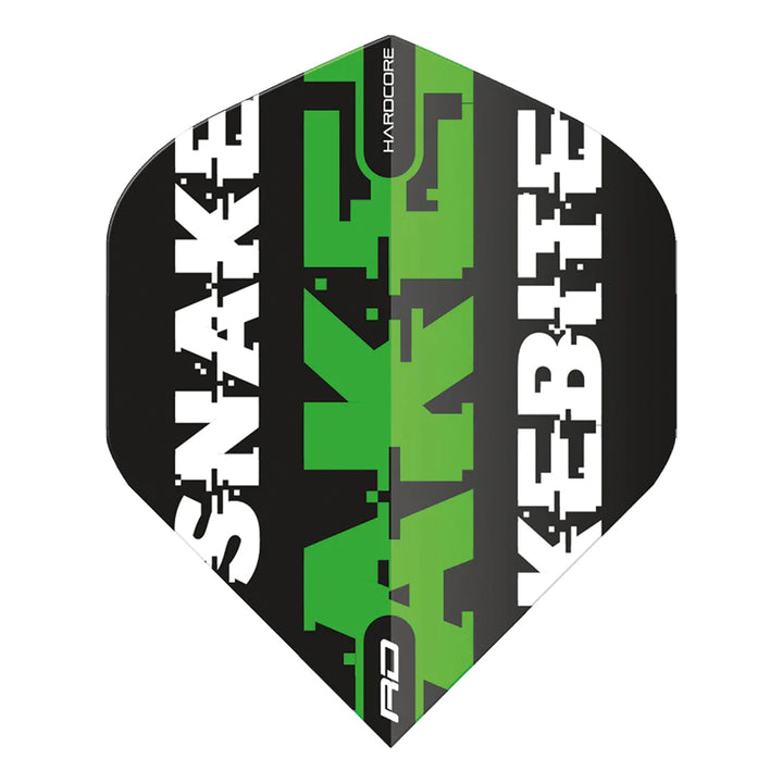 Hardcore Snakebite Black & Green Standard Dart Flights by Red Dragon