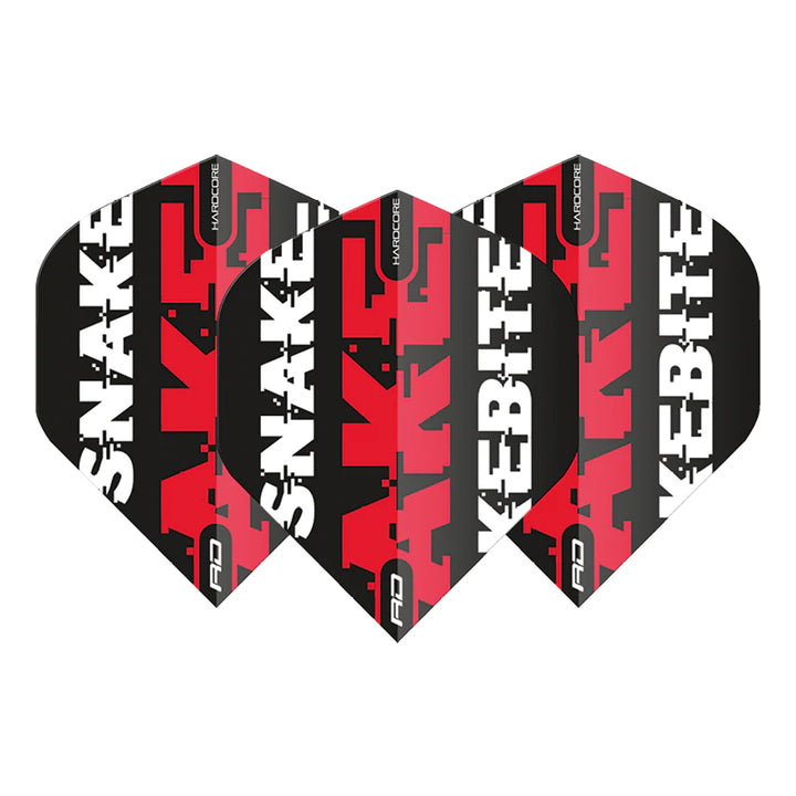 Hardcore Snakebite Black & Red Standard Dart Flights by Red Dragon