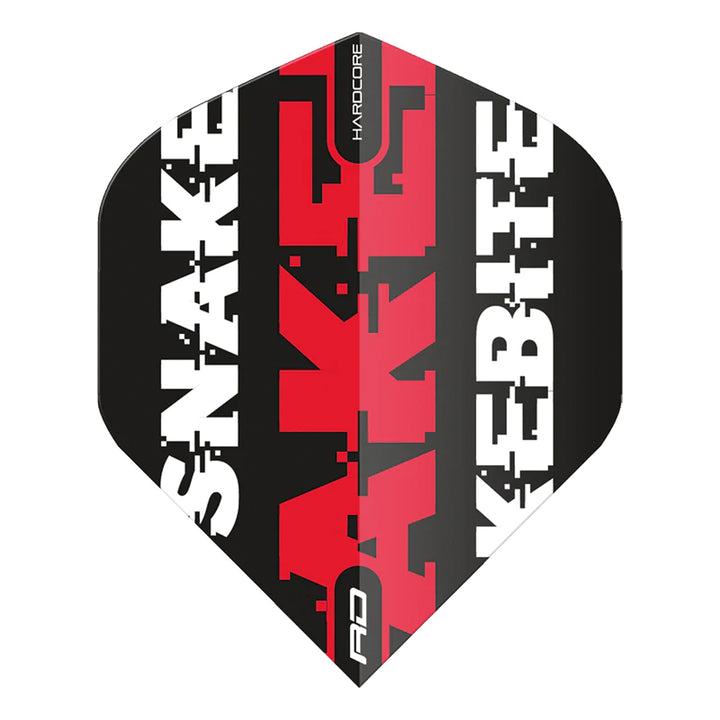 Hardcore Snakebite Black & Red Standard Dart Flights by Red Dragon