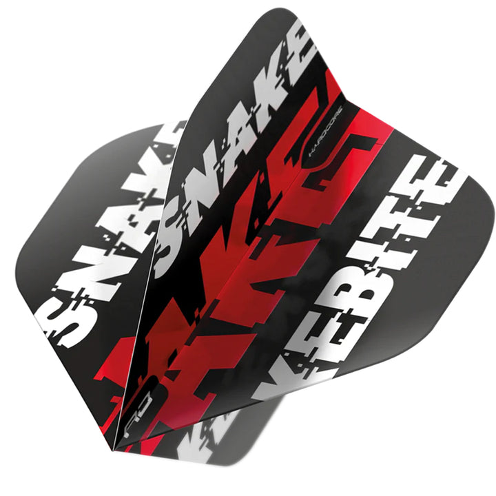 Hardcore Snakebite Black & Red Standard Dart Flights by Red Dragon