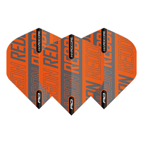 Hardcore XT Orange and Grey Red Dragon Standard Dart Flights by Red Dragon