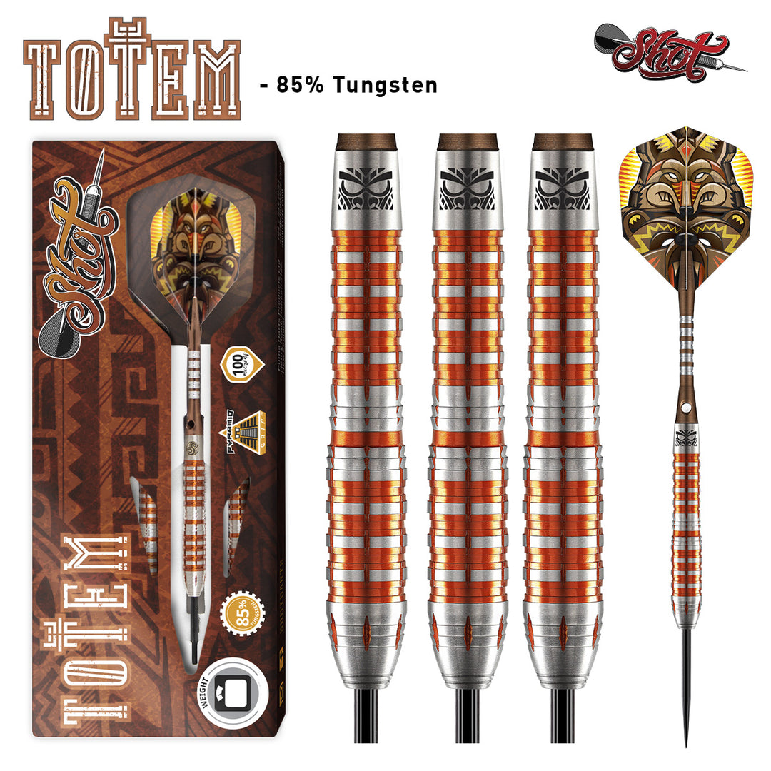 Totem 3 Series 85% Tungsten Steel Tip Darts by Shot
