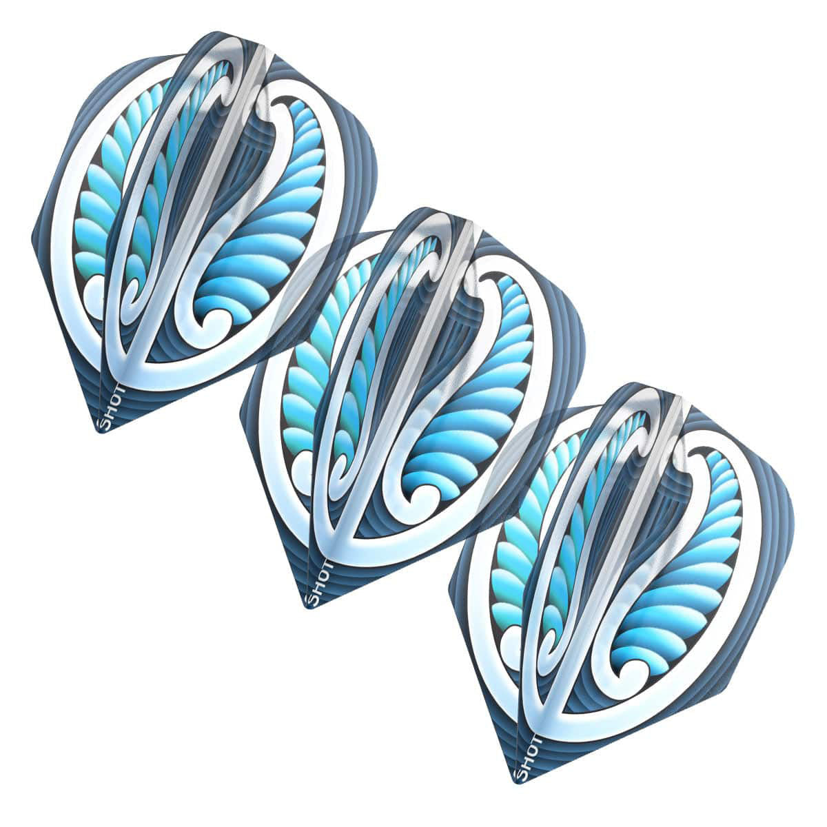 Warrior Blue No6 Dart Flights by Shot