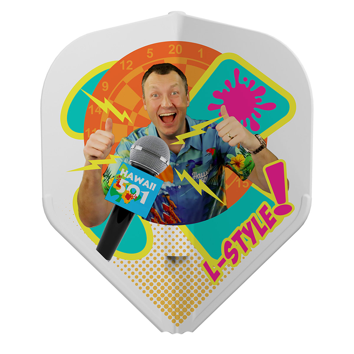 L-Style Wayne Mardle Type C EZ Dart Flights White L1 Standard