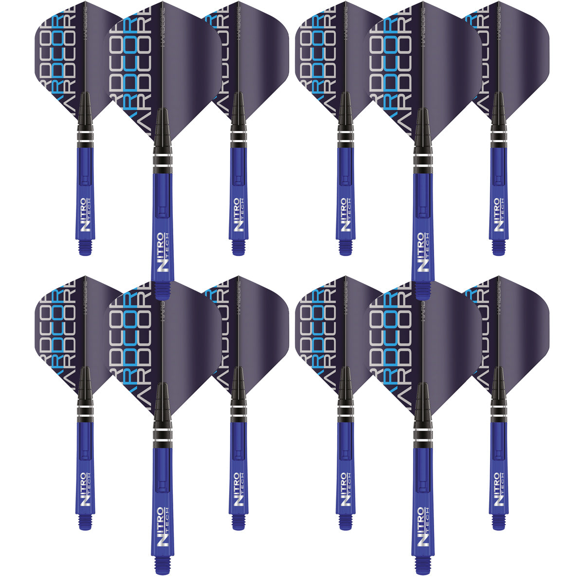 Nitrotech Flight & Shaft Combo - Blue by Red Dragon - 4 Sets
