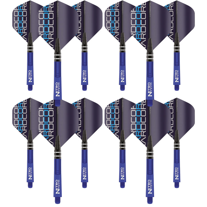 Nitrotech Flight & Shaft Combo - Blue by Red Dragon - 4 Sets