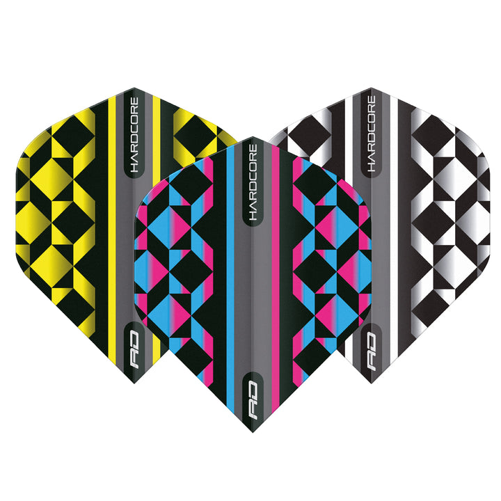 3 x Sets Hardcore Radical Selection Pack Standard Dart Flights by Red Dragon