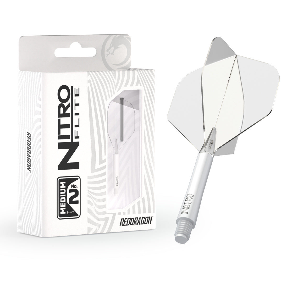 Nitro Flite Integrated Flight & Shaft White & Clear No2 by