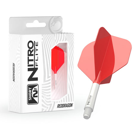 Red Dragon Nitro Flite Integrated Flight & Shaft Red & White No2