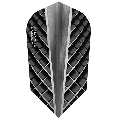 Harrows Quantum 'smokey' colour (black / grey) slim dart flight with a pattern design